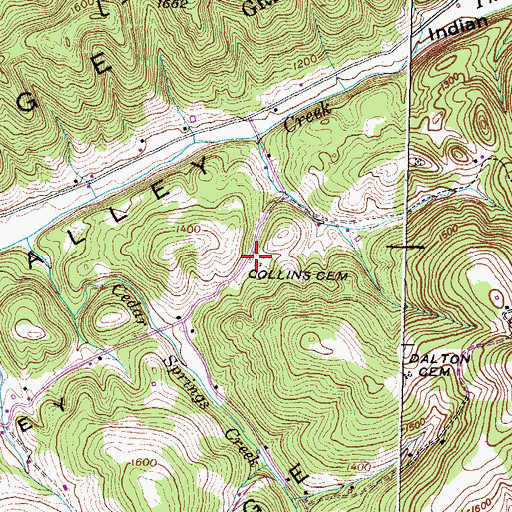 Topographic Map of Collins Cemetery, TN