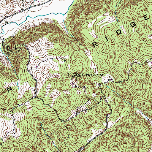Topographic Map of Collins Cemetery, TN