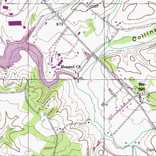 Topographic Map of Collins Cove, TN