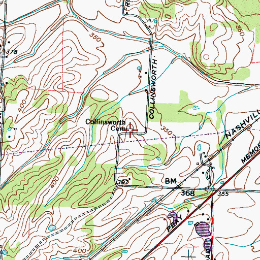 Topographic Map of Collinsworth Cemetery, TN
