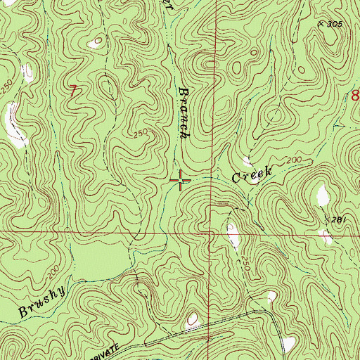 Topographic Map of Tucker Branch, AL