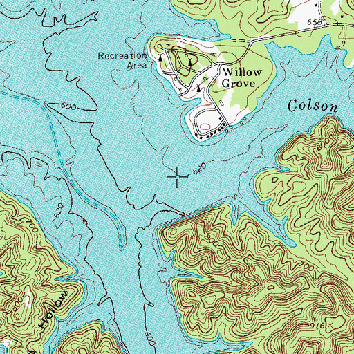 Topographic Map of Colson Creek, TN
