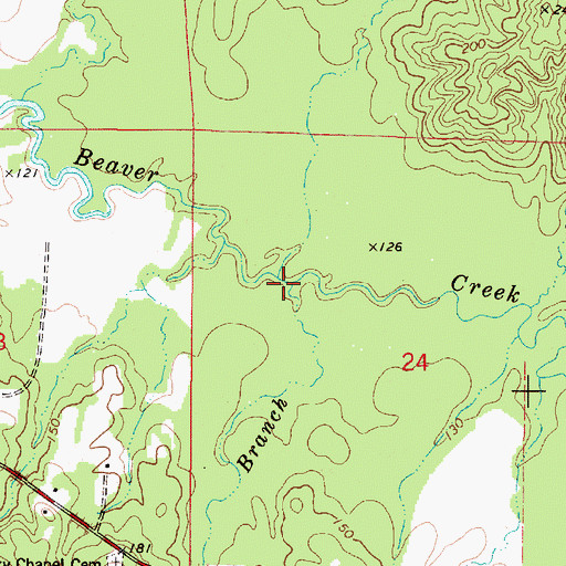 Topographic Map of Tucker Branch, AL
