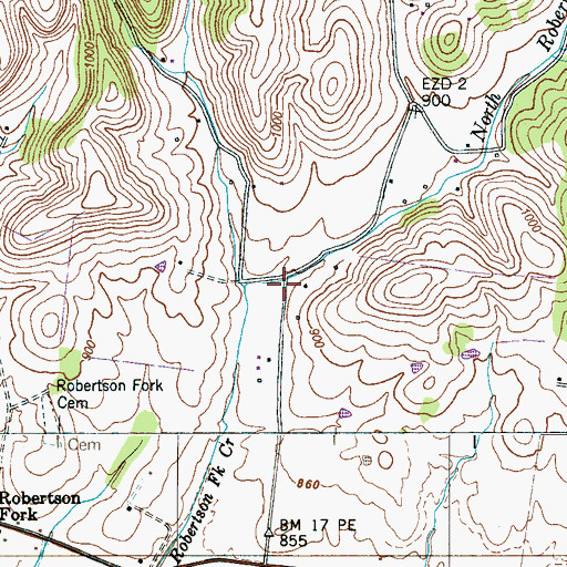 Topographic Map of Colvett Hollow, TN