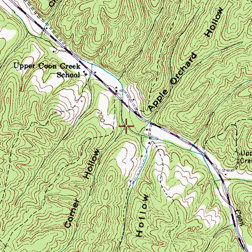 Topographic Map of Comer Hollow, TN