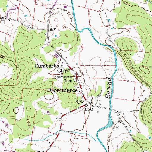 Topographic Map of Commerce Cemetery, TN