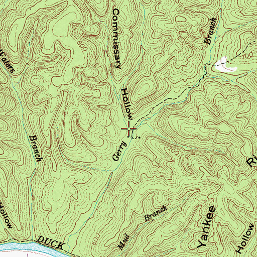 Topographic Map of Commissary Hollow, TN