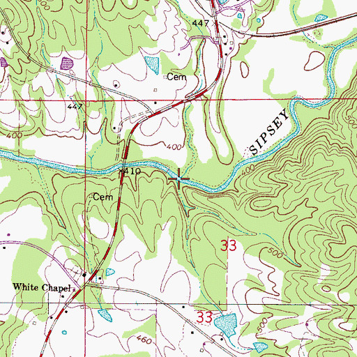 Topographic Map of Tucker Branch, AL