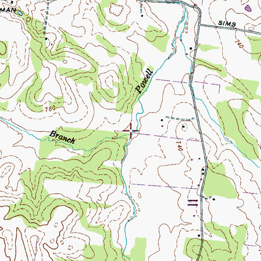 Topographic Map of Comstock Branch, TN