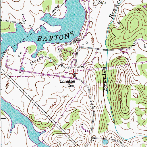 Topographic Map of Conatser Cemetery, TN