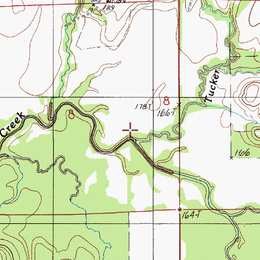 Topographic Map of Tucker Branch, AL