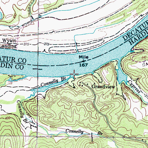 Topographic Map of Connelly Branch, TN