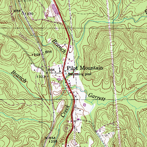 Topographic Map of Convict Branch, TN
