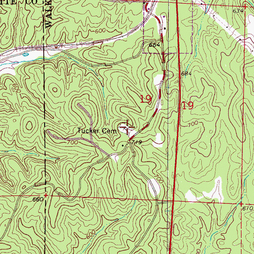 Topographic Map of Tucker Cemetery, AL