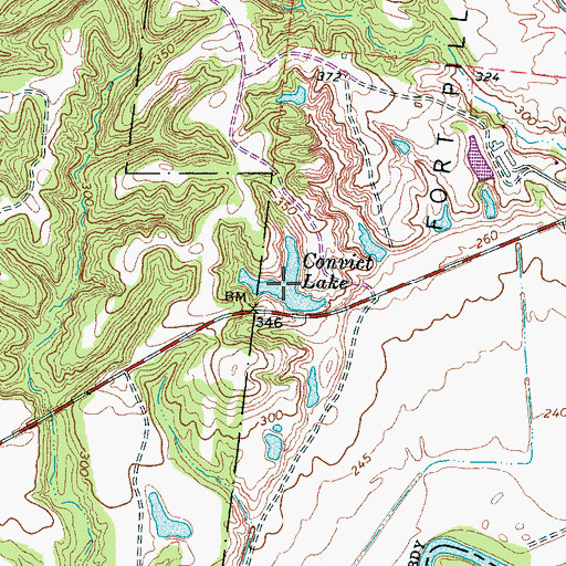 Topographic Map of Convict Lake, TN