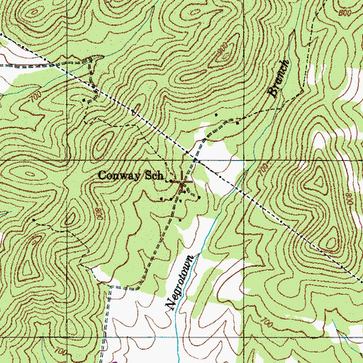 Topographic Map of Conway School, TN