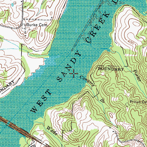 Topographic Map of Conyers Branch, TN