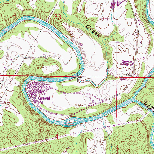 Topographic Map of Tucker Creek, AL