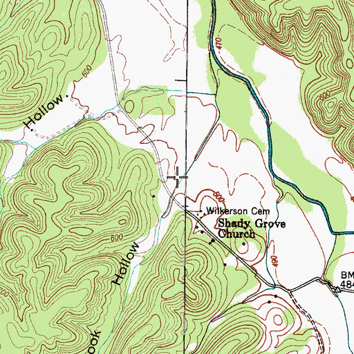 Topographic Map of Cook Hollow, TN