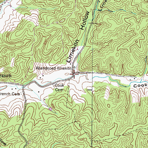 Topographic Map of Cook Hollow, TN