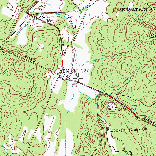 Topographic Map of Cookson Branch, TN