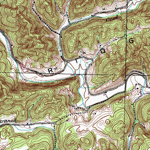 Topographic Map of Cool Branch, TN