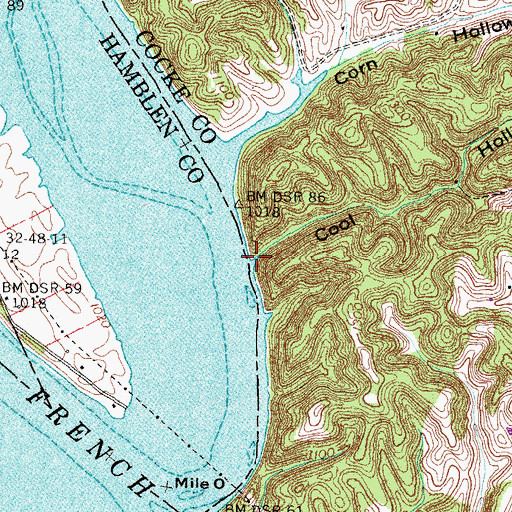 Topographic Map of Cool Hollow, TN