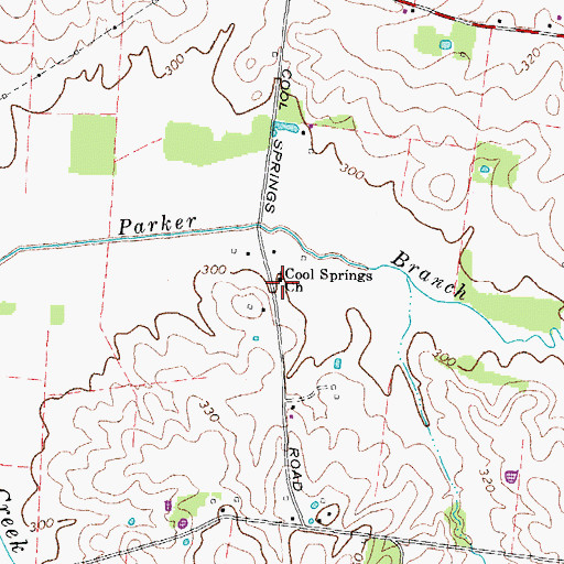 Topographic Map of Cool Springs Church, TN