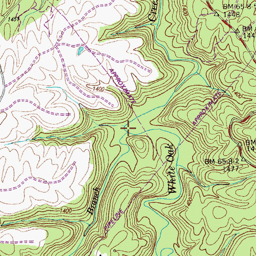 Topographic Map of Coon Branch, TN