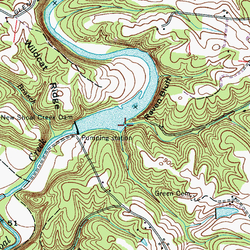 Topographic Map of Coon Creek, TN