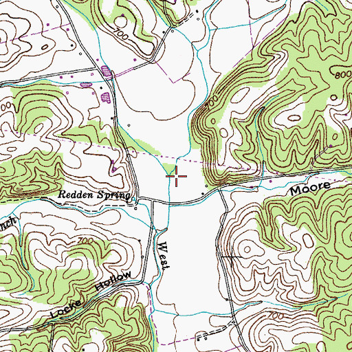 Topographic Map of Coon Creek, TN