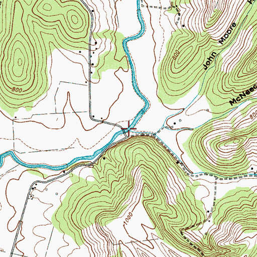 Topographic Map of Cooper Branch, TN