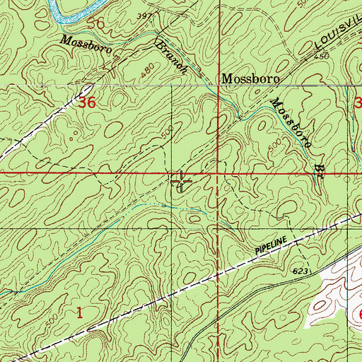 Topographic Map of Tulse, AL