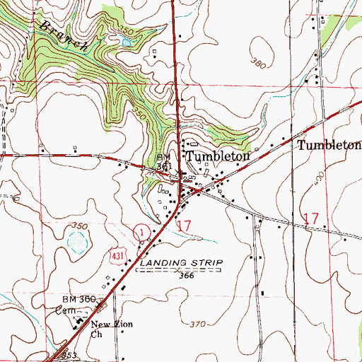 Topographic Map of Tumbleton, AL
