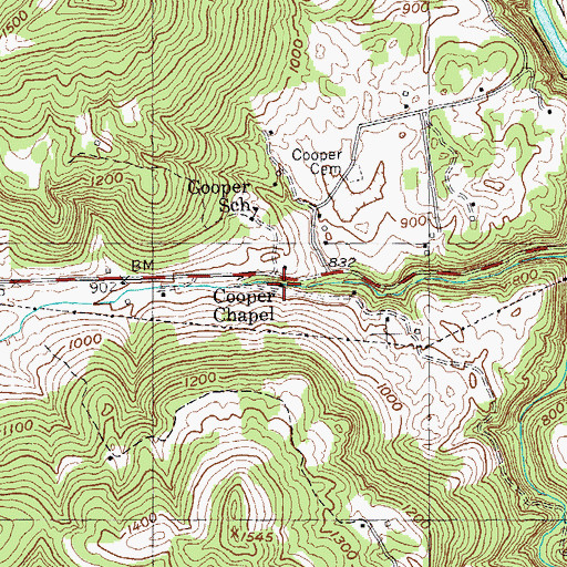 Topographic Map of Cooper Chapel, TN