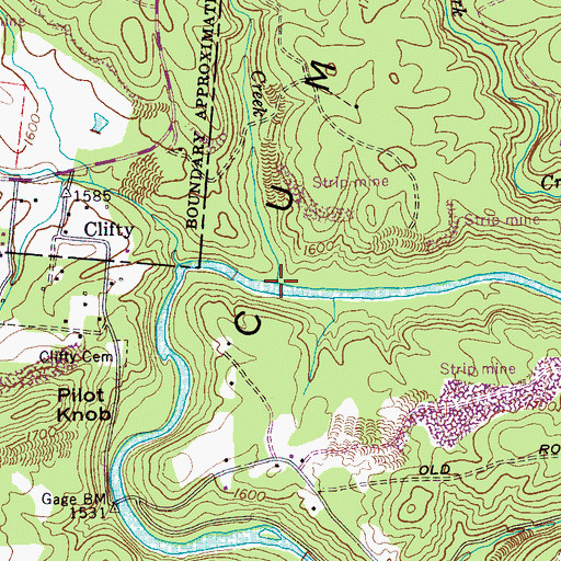 Topographic Map of Cooper Creek, TN