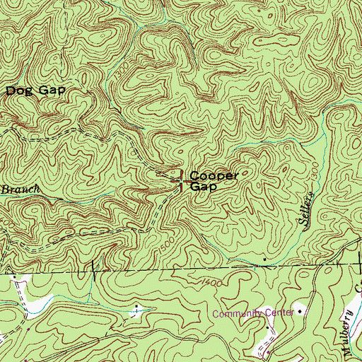Topographic Map of Cooper Gap, TN
