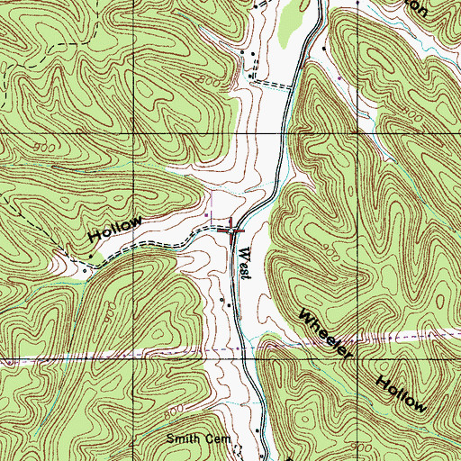 Topographic Map of Cooper Hollow, TN