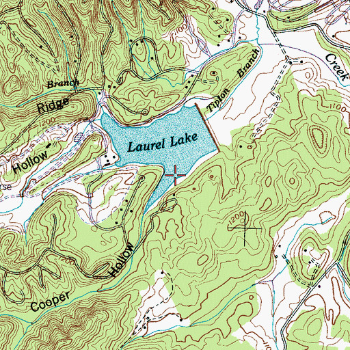 Topographic Map of Cooper Hollow, TN