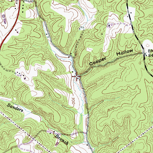 Topographic Map of Cooper Hollow, TN