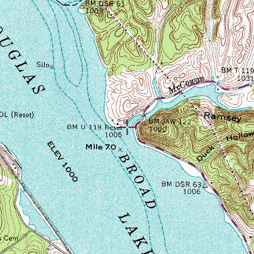 Topographic Map of Cooper Hollow, TN