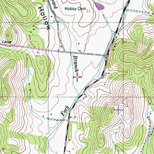 Topographic Map of Coosie Hollow, TN