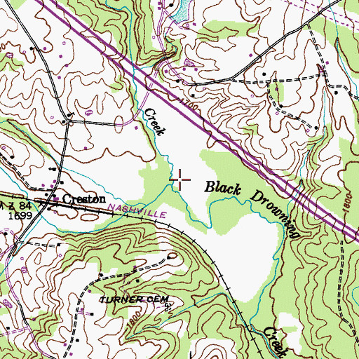 Topographic Map of Copeland Creek, TN