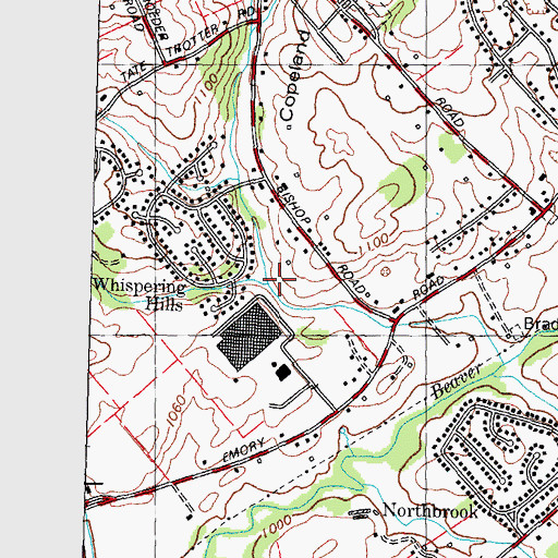 Topographic Map of Copeland Hollow, TN