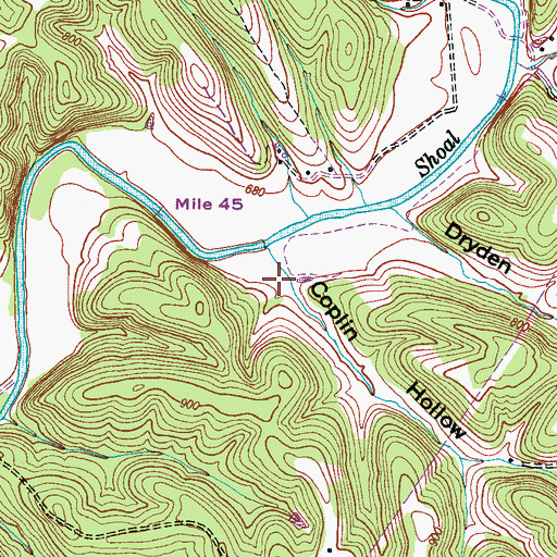 Topographic Map of Coplin Hollow, TN