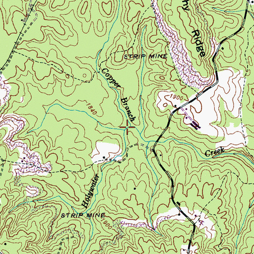 Topographic Map of Copper Branch, TN