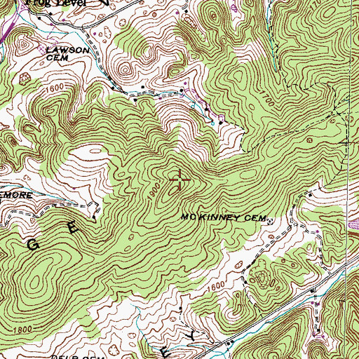 Topographic Map of Copper Ridge, TN