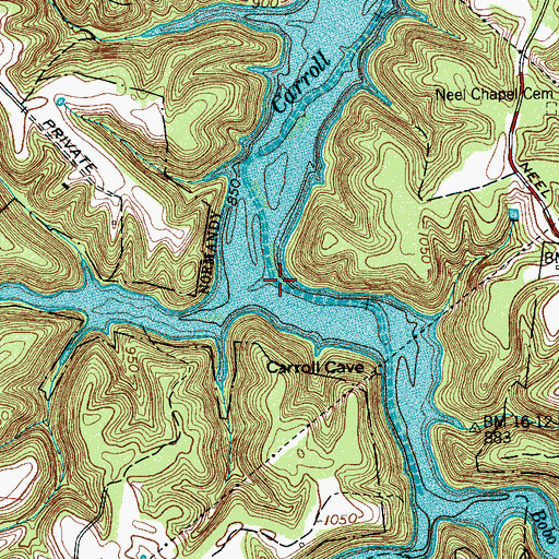 Topographic Map of Copperas Branch, TN