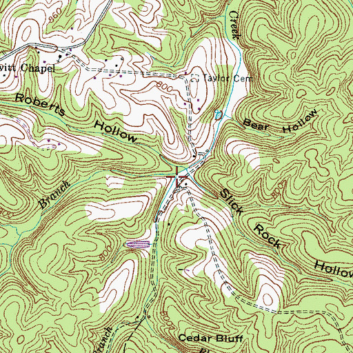 Topographic Map of Copperas Branch, TN