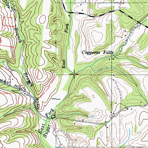 Topographic Map of Copperas Creek, TN